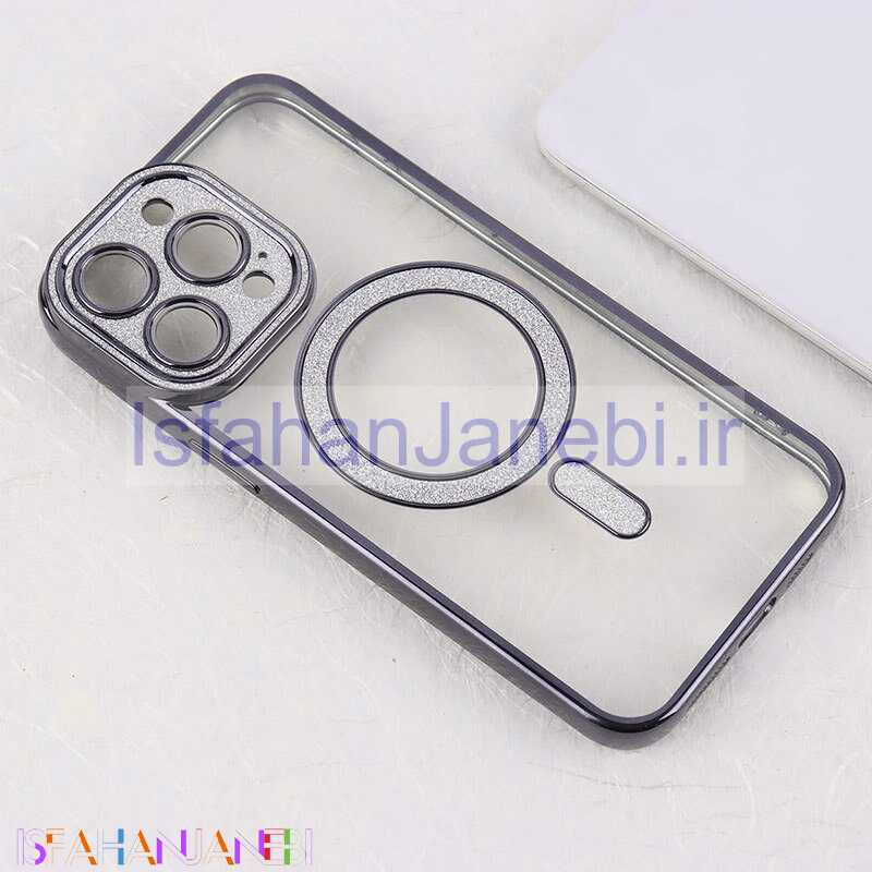 اصفهان جانبی-قاب اکلیلی مگ سیف آیفون iPhone 15 Pro Max محافظ لنزدار