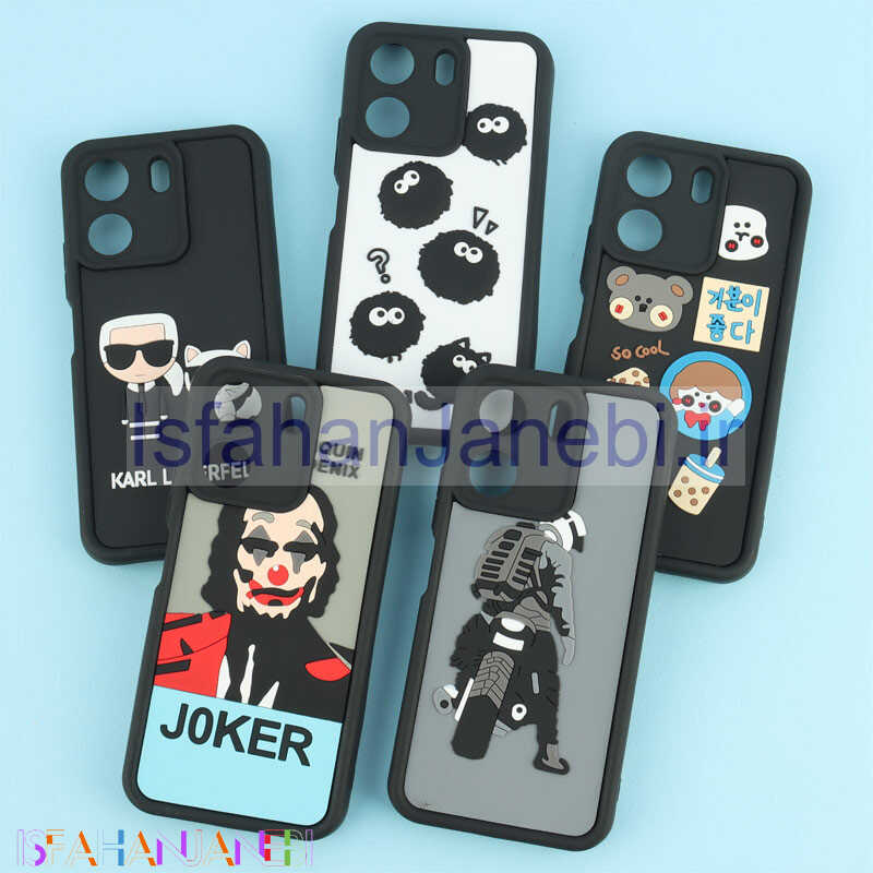 اصفهان جانبی-قاب سولید طرح دار برجسته محافظ لنزدار Xiaomi Redmi 13C / Poco C65