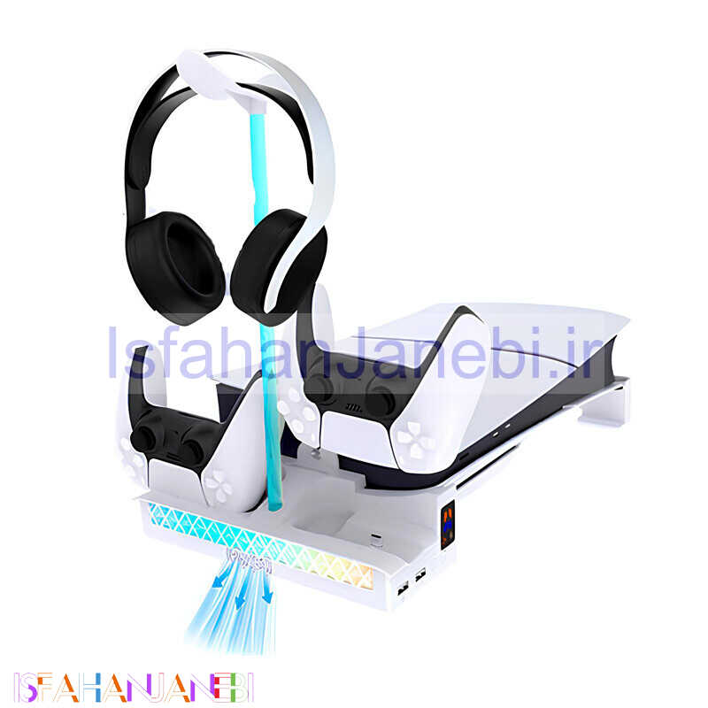 اصفهان جانبی-فن خنک کننده و شارژر دسته بازی PS5 Slim پی جی تک GP-533