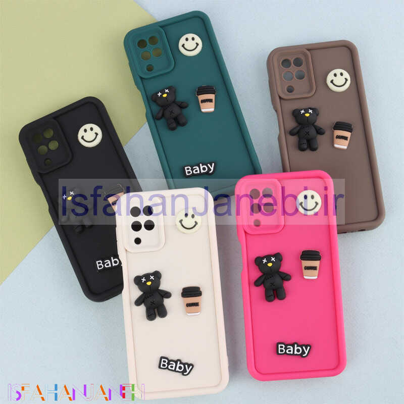 اصفهان جانبی-قاب سیلیکونی Fashion Case عروسک برجسته ریز محافظ لنزدار Samsung Galaxy A12 / M12