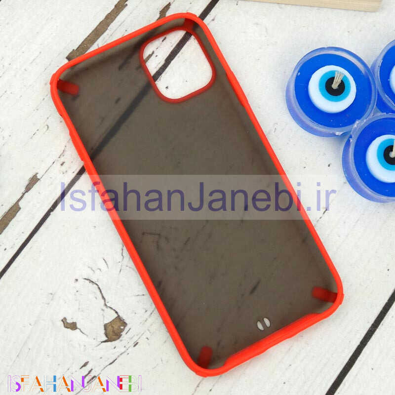 اصفهان جانبی-قاب PC مات محافظ لنز دار iPhone 11 قرمز سری B