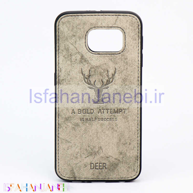 اصفهان جانبی-قاب چرمی طرح گوزن Samsung S6 طوسی