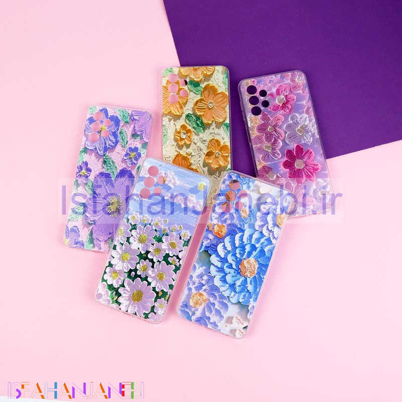 اصفهان جانبی-قاب ژله ای طرحدار گل برجسته محافظ لنزدار Samsung Galaxy A32 5G