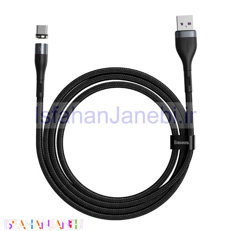 اصفهان جانبی-کابل مگنتی فست شارژ Baseus Zinc Magnetic CATXC-N 5A Type-C 1m