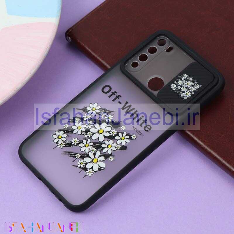 اصفهان جانبی-قاب محافظ لنز دار کشویی طرحدار مشکی Xiaomi Redmi Note 8