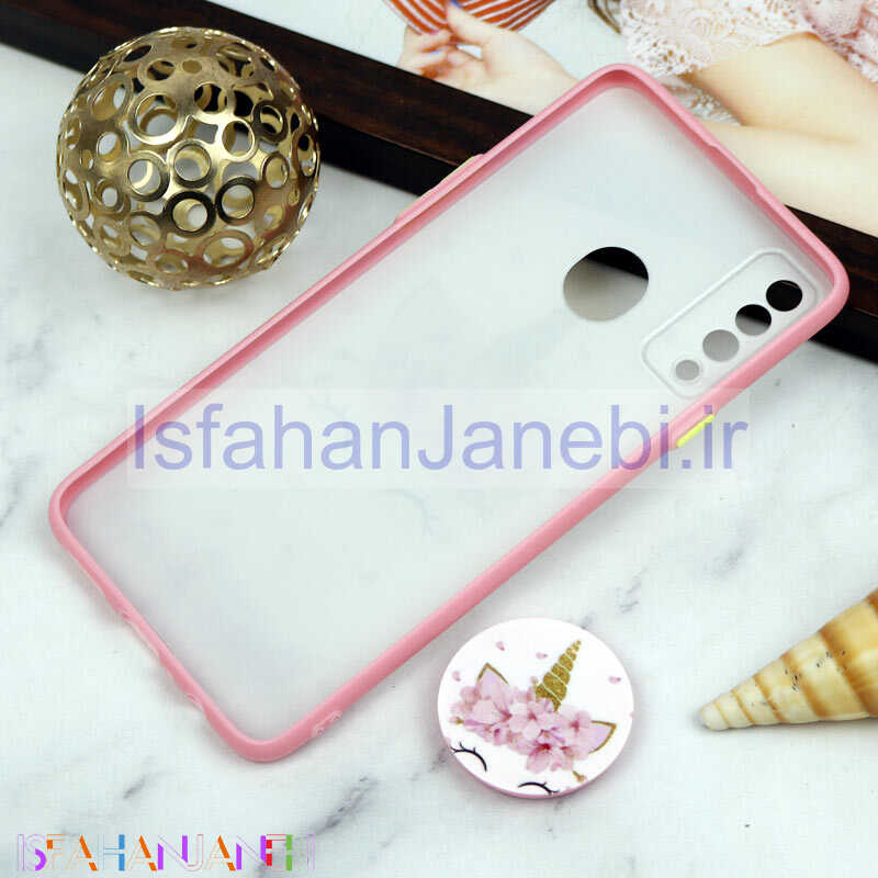 اصفهان جانبی-قاب PC محافظ لنز دار طرح یونیکورن + پاپ سوکت Samsung Galaxy A20s