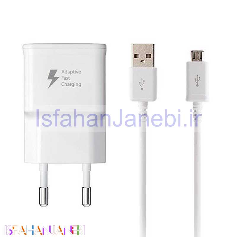 اصفهان جانبی-شارژر اورجینال Samsung Fast Travel + کابل میکرو یو اس بی
