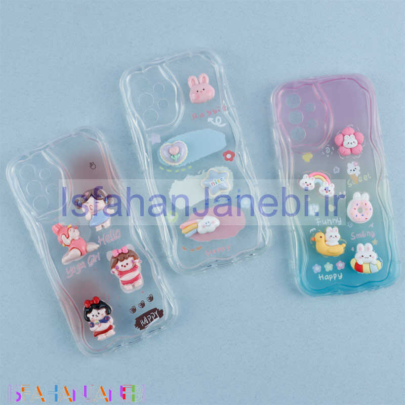 اصفهان جانبی-قاب رنگی عروسک برجسته محافظ لنزدار Samsung Galaxy A32 4G