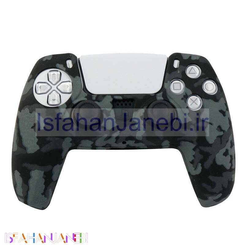 اصفهان جانبی-روکش دسته بازی PS5 طرح چریکی مشکی طوسی
