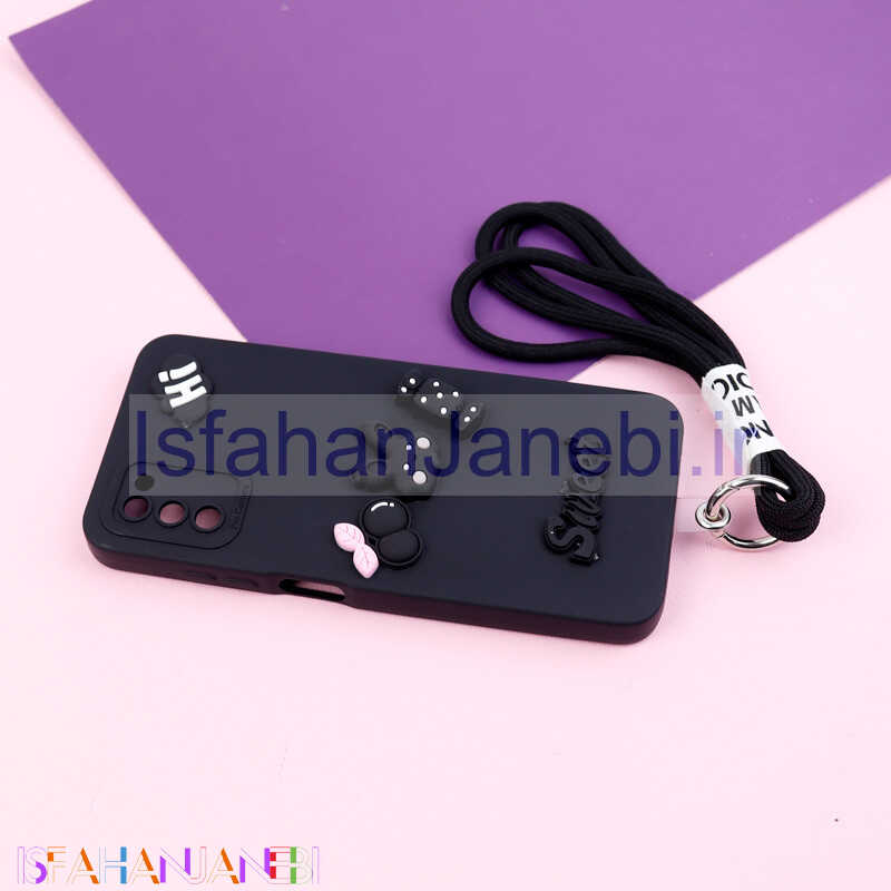 اصفهان جانبی-قاب عروسکی برجسته محافظ لنزدار + بند آویز Samsung Galaxy A03s / A02s