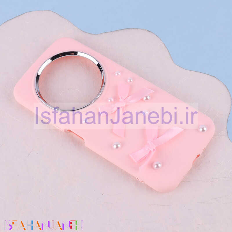 اصفهان جانبی-قاب سیلیکونی شیائومی Redmi 14C / Poco C75 پاپیونی مرواریدی دور محافظ متال