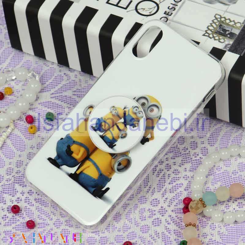 اصفهان جانبی-قاب سوپر IMD دور شفاف پاپ سوکت دار iPhone X/XS مینیون