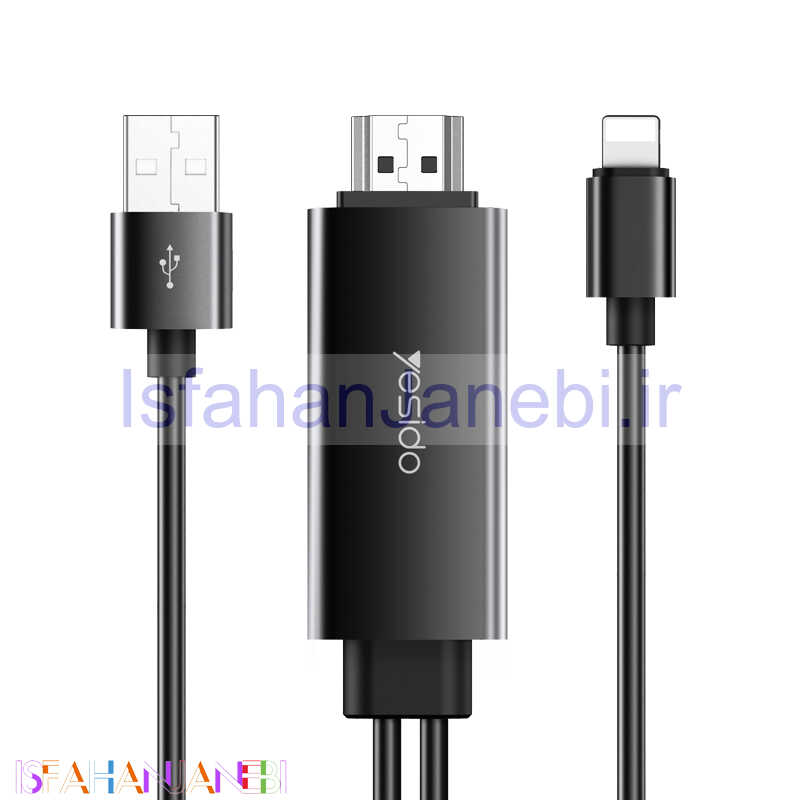 اصفهان جانبی-کابل تبدیل Yesido HM04 Lightning to HDMI 1.8m