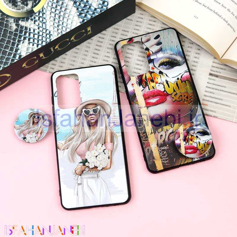 اصفهان جانبی-قاب فانتزی برجسته + پاپ سوکت طرح دختر سامسونگ A52 / A52s سری F