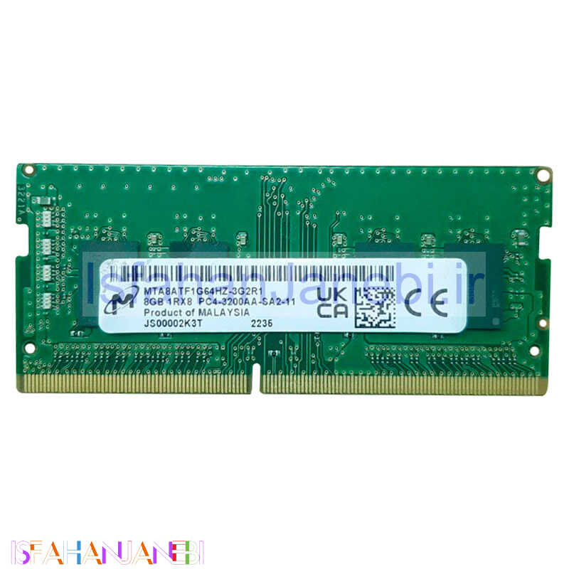 اصفهان جانبی-رم لپ تاپ Micron MTA8ATF1G64HZ-3G2R1 DDR4 8GB 3200MHz CL22 استوک