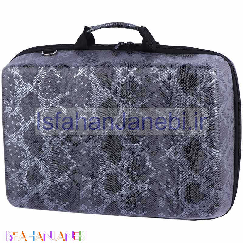 اصفهان جانبی-کیف کنسول بازی PS5 چرمی پوست ماری مشکی نقره ای