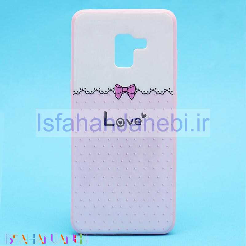 اصفهان جانبی-قاب فانتزی برجسته صورتی طرح مختلف سامسونگ A8 Plus