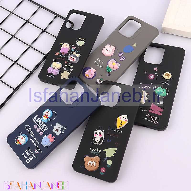 اصفهان جانبی-قاب ژله ای شیائومی Redmi 12 / Redmi 13 4G / Redmi 13 5G عروسک برجسته رنگی