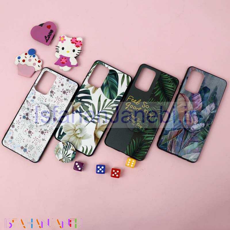 اصفهان جانبی-قاب فانتزی برجسته + پاپ سوکت طرح گل سامسونگ A72 سری D