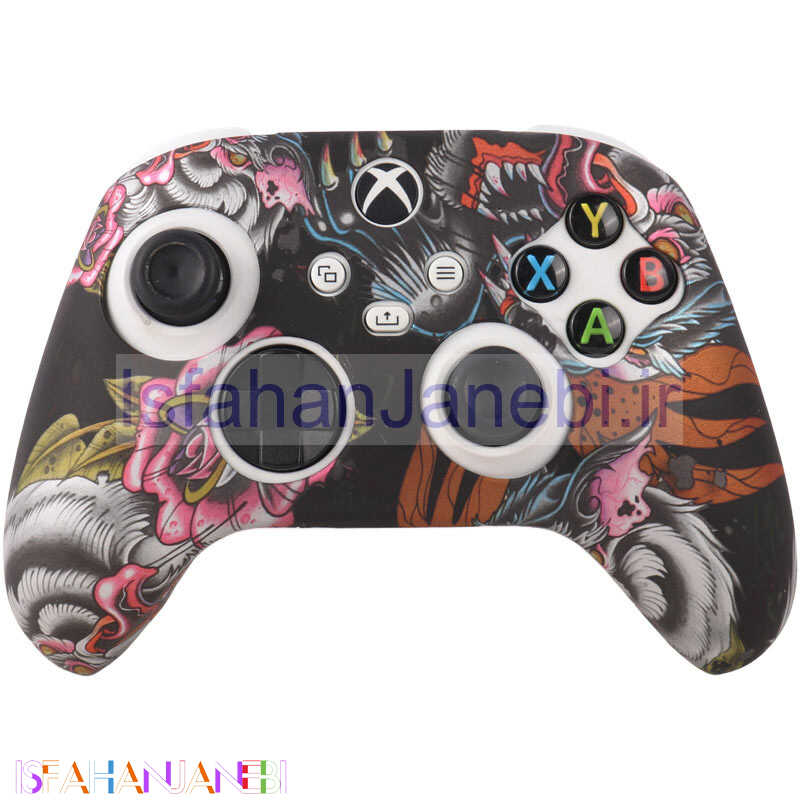 اصفهان جانبی-روکش دسته بازی Xbox X/S طرح گل و اژدها زمینه مشکی