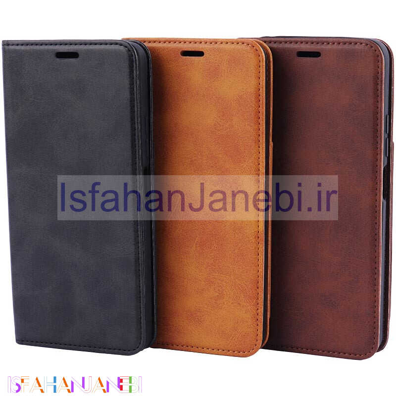 اصفهان جانبی-کیف چرمی Santa Barbara محافظ لنزدار Xiaomi Redmi Note 12 4G