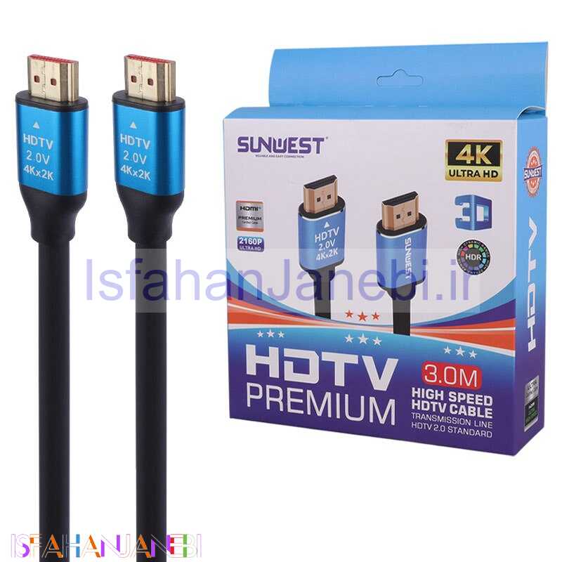 اصفهان جانبی-کابل HDMI 4K سان وست Sunwest طول 3 متر