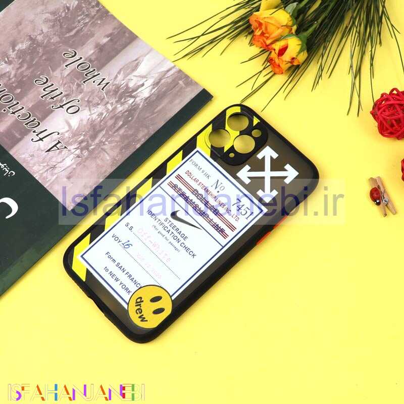 اصفهان جانبی-قاب PC مات محافظ لنزدار طرحدار Off White آیفون iPhone 11 Pro