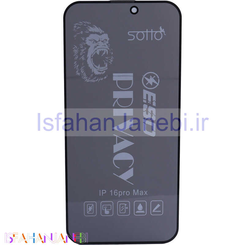 اصفهان جانبی-گلس پرایوسی آنتی استاتیک Sotto آیفون iPhone 16 Pro Max