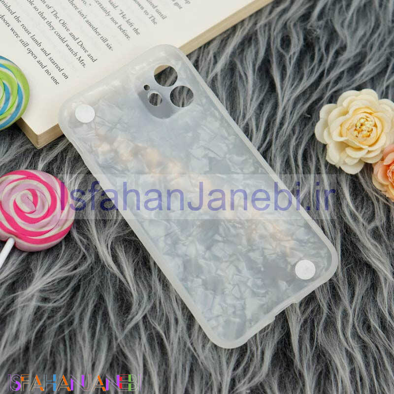 اصفهان جانبی-قاب محافظ لنزدار ماربل هولدر دستی مرواریدی iPhone 11