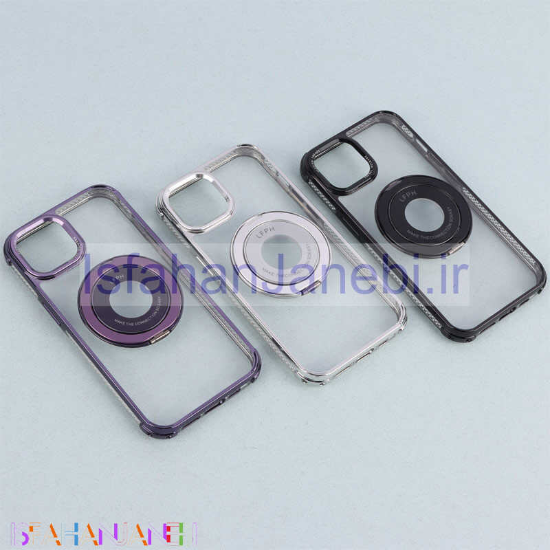 اصفهان جانبی-قاب PC شفاف Fashion Trends استند شو + محافظ لنز رینگی iPhone 13