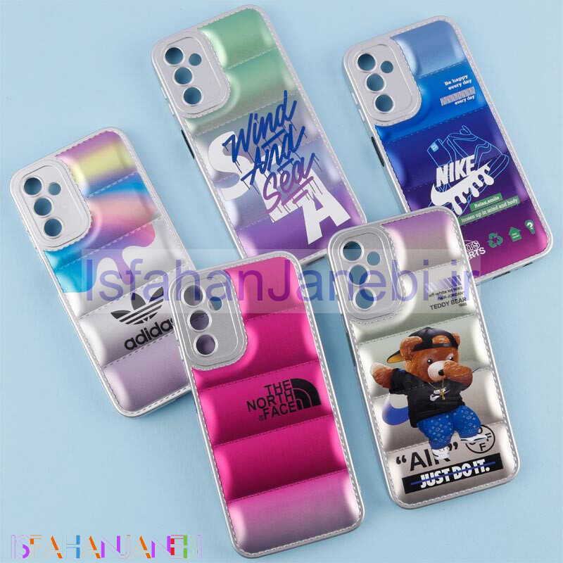 اصفهان جانبی-قاب پافر طرح دار متالیک محافظ لنزدار Samsung Galaxy A14 4G / A14 5G