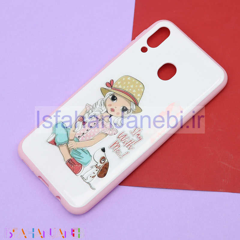 اصفهان جانبی-قاب فانتزی برجسته صورتی طرح دختر سامسونگ M20