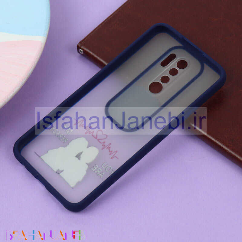 اصفهان جانبی-قاب محافظ لنز دار کشویی طرحدار سرمه ای Xiaomi Redmi 9