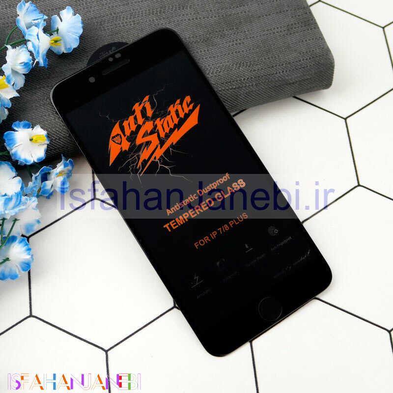 اصفهان جانبی-گلس Anti Static آیفون iPhone 7 Plus / 8 Plus مشکی