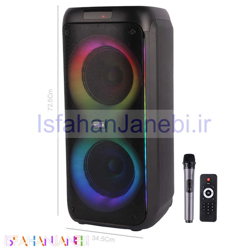 اصفهان جانبی-اسپیکر چمدانی بلوتوثی WDLR DR-8830 + میکروفون و ریموت کنترل
