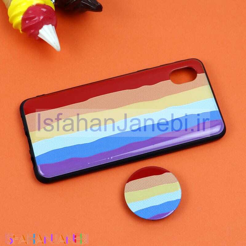 اصفهان جانبی-قاب فانتزی برجسته + پاپ سوکت طرح رنگین کمان سامسونگ A01 Core سری D