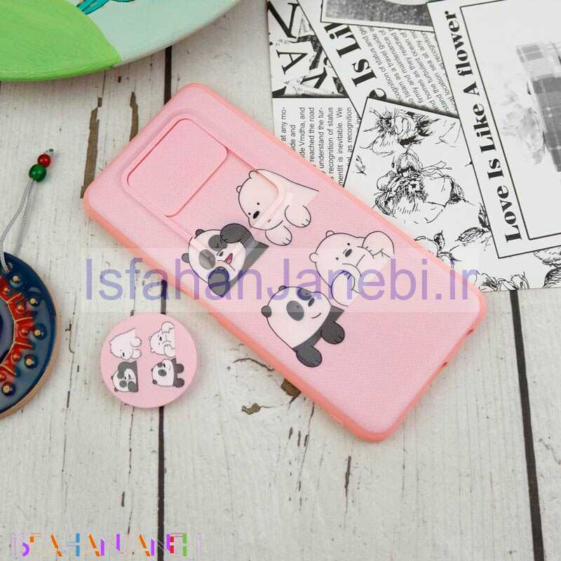 اصفهان جانبی-قاب طرحدار محافظ لنزدار کشویی + پاپ سوکت Xiaomi Poco X3 سری D