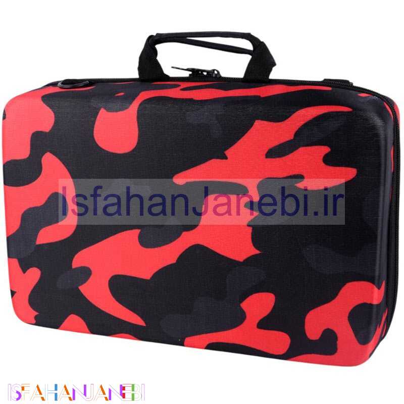 اصفهان جانبی-کیف کنسول بازی PS5 Slim طرح چریکی قرمز مشکی