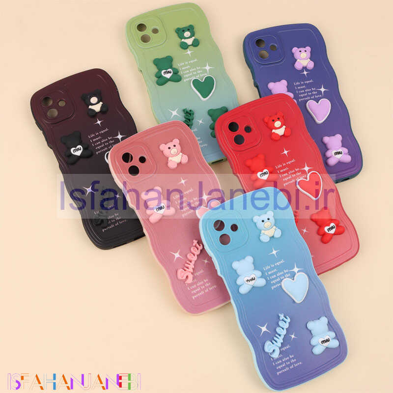 اصفهان جانبی-قاب رنگی مات عروسک برجسته محافظ لنزدار Samsung Galaxy A04