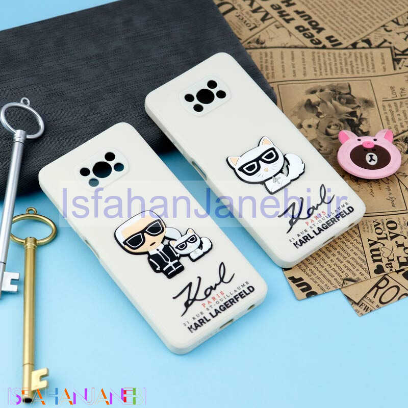اصفهان جانبی-قاب سیلیکونی عروسکی کارل محافظ لنزدار Xiaomi Poco X3