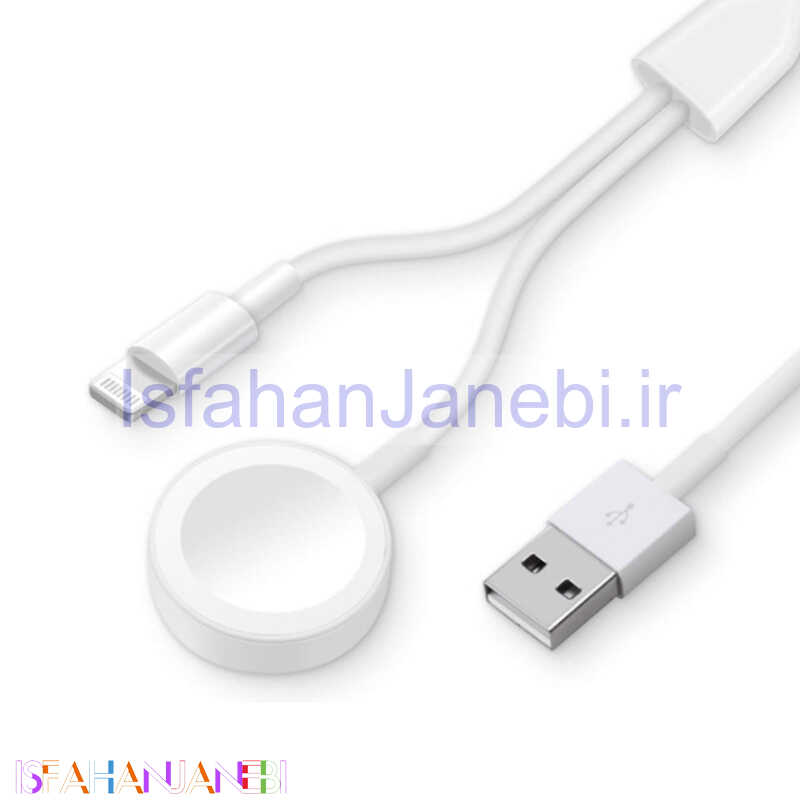 اصفهان جانبی-کابل دو سر آیفونی و مغناطیسی شارژ Apple Watch 1m