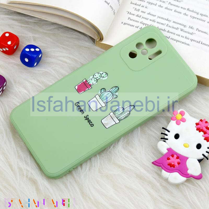 اصفهان جانبی-قاب سیلیکونی عروسکی محافظ لنزدار طرح کاکتوس Xiaomi Redmi Note 10 / Redmi Note 10s