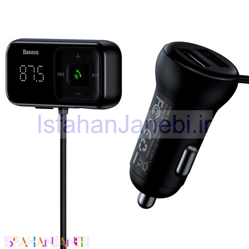 اصفهان جانبی-شارژر فندکی + FM Player بلوتوثی Baseus T Typed S-16 CCTM-E01