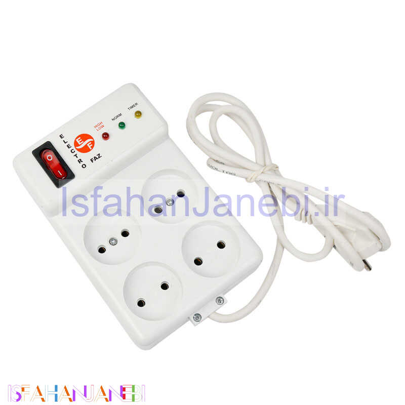 اصفهان جانبی-محافظ برق 4 خانه الکترو فاز 1٫5 متری کلید دار مدل 4002