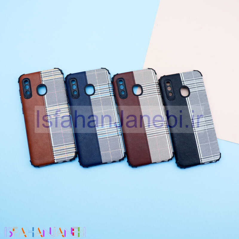 اصفهان جانبی-قاب چرمی پارچه ای محافظ لنزدار Samsung Galaxy A20 / A30