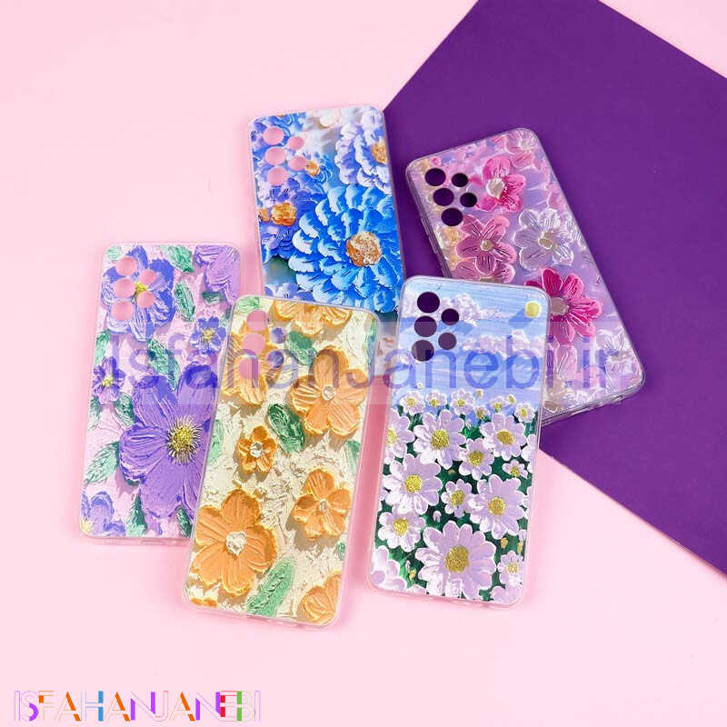 اصفهان جانبی-قاب ژله ای طرحدار گل برجسته محافظ لنزدار Samsung Galaxy A32 4G