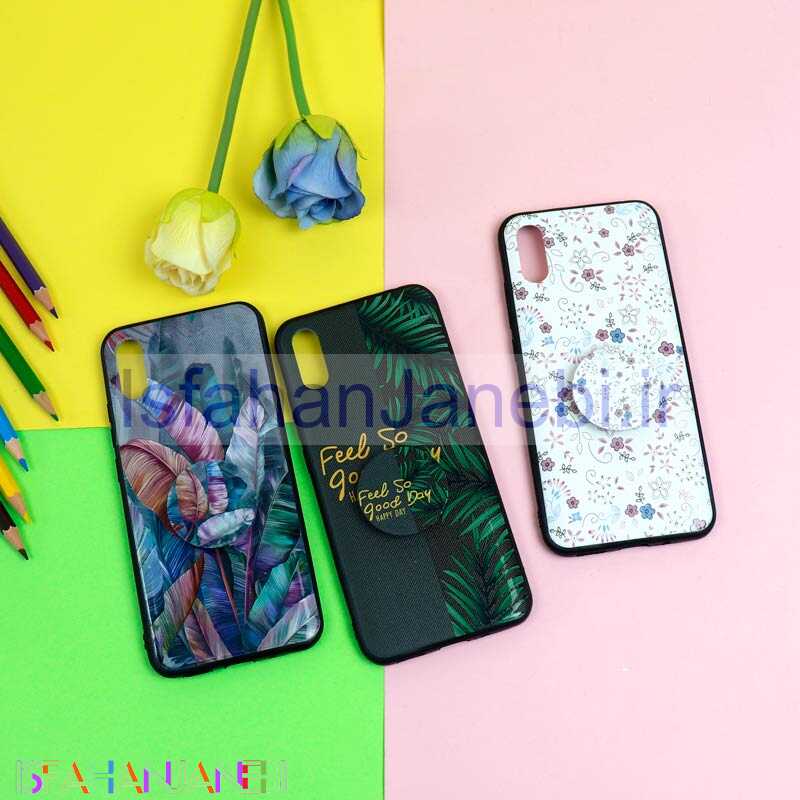 اصفهان جانبی-قاب فانتزی برجسته + پاپ سوکت طرح گل شیائومی Redmi 9A سری D