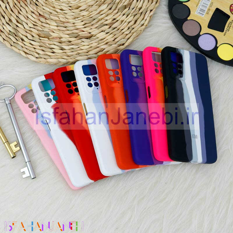 اصفهان جانبی-قاب سیلیکونی اورجینال رنگین کمانی محافظ لنزدار Xiaomi Redmi Note 11 Pro