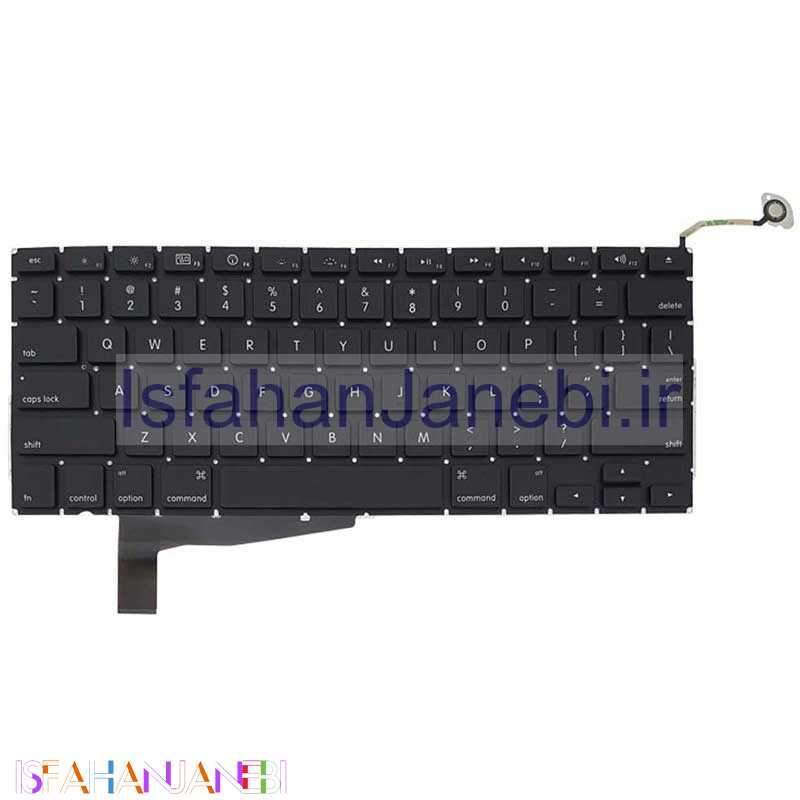 اصفهان جانبی-کیبورد لپ تاپ MacBook Pro A1286-LAT08 اینتر کوچک به همراه کلید پاور - مشکی