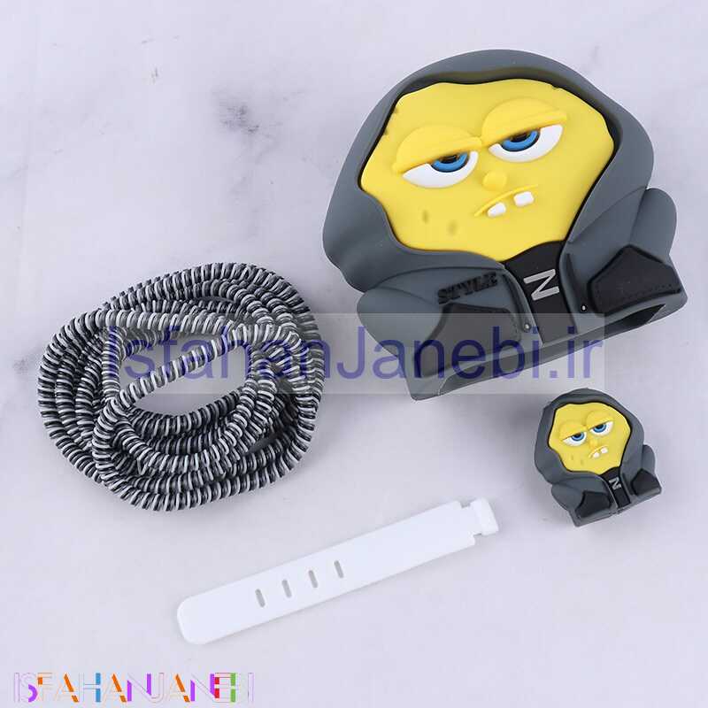 اصفهان جانبی-ست محافظ کابل و کلگی شارژر شیائومی طرح باب اسفنجی